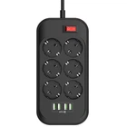 Мережевий фільтр живлення ColorWay CW-CHE64B, 6 розеток/4USB Black (CW-CHE64B)