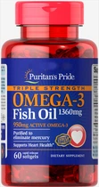 Вітаміни Puritan's Pride Triple Strength Omega-3 Fish Oil 1360 mg 60 капсул (4384302298)