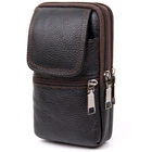 Вместительная сумка унисекс поясная на два отделения Vintage Bag 20427 Коричневая