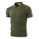 Тактична футболка з коротким рукавом Lesko A416 Green S чоловіча на змійці, з кишенями камуфляжна убокс (SKU_4251-15827) - зображення 3