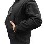 Тактическая куртка Soft Shell Lesko A001 Black 2XL ветровка для мужчин с карманами водонепроницаемая (SKU_4255-12395) - изображение 4