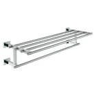 Держатель для полотенец с полкой GROHE Essentials Cube 40512001 600мм прямоугольный металлический хром
