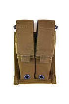Подсумок для пистолетных магазинов двойной молле Pantac Molle 9mm Pistol Double Mag Pouch PH-C202, Cordura Хакі (Khaki) - изображение 1