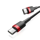 Кабель Baseus Cafule 3A PD 2.0 60W, Quick Charge 2.0, USB Type-C на USB Type-C, 0,5м, Черно-Красный (1908214202)