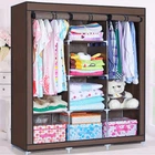 Складной шкаф STORAGE WARDROBE 175 х 130 х 45 см Коричневый каркасный тканевый (FG22)