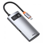 HUB адаптер USB BASEUS Type-C Metal Gleam Series 4-in-1 Multifunctional Docking Station 2USB, HDMI, Type-C, 100W PD переходник хаб (CAHUB-CY0G)