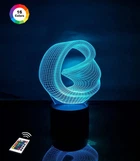 3D ночник "Бесконечность" (УВЕЛИЧЕННОЕ ИЗОБРАЖЕНИЕ) подарочная упаковка + 16 цветов + пульт ДУ + сетевой адаптер&nbsp;+ батарейки (3ААА) &nbsp;3DTOYSLAMP