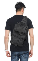 Рюкзак сумка тактовна військова Eagle M04B Oxford 600D 20л через плечі Black - зображення 7