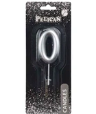 Свеча для торта Pelican "0" 6 см серебряный 3735