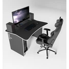 Игровой геймерский стол ZEUS™ ALT-1, черный/белый