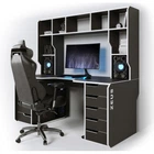 Геймерский эргономичный стол ZEUS™ Viking-3L, 180х92 (87) см, черный/белый