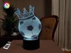 3D ночник "Футбольный мяч с короной" (УВЕЛИЧЕННОЕ ИЗОБРАЖЕНИЕ)+ пульт ДУ + сетевой адаптер+ батарейки (3ААА)