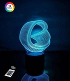 3D ночник "Бесконечность" (УВЕЛИЧЕННОЕ ИЗОБРАЖЕНИЕ) + пульт ДУ + сетевой адаптер+батарейки (3ААА) 3DTOYSLAMP