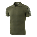 Тактическая футболка с коротким рукавом Lesko A416 Green S мужская на змейке с карманами камуфляжная убокс (K/OPT2-4251-15827) - изображение 3