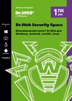 Dr. Web Security Space, продление лицензии, на 1 год, на 1 ПК (электронная лицензия) - изображение 1