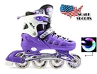 Роликовые коньки детские раздвижные Scale Sports VIOLET LF 905 Фиолетовые размер 29-33 передние колеса СВЕТЯТСЯ