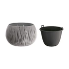 Горшок для цветов круглый Prosperplast Sandy Bowl с вкладышем 18х14см серый (22981-405)