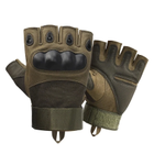 Тактичні рукавички без пальців Зелений Розмір M (17092142124) - зображення 1