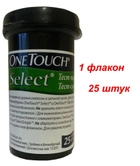 Тест полоски One Touch Select 1 флакон 25 штук (Ван Тач Селект) - изображение 1