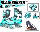 Детские ролики SCALE SPORT + шлем, + защита для локтей и колен мятный 29-33(размер) LFC-905S-MINT