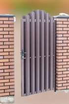 Хвіртка металева з євроштахетника коричнева, висота 2 м - изображение 1
