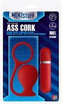 Анальна вібропробка з ерекційне кільце Menzstuff Ass Cork Wide колір червоний (17898015000000000) - зображення 2