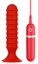 Анальна вібропробка Menzstuff Ribbed Torpedo 6 inch колір червоний (+15382015000000000) - зображення 2