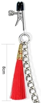 Затискачі для сосків і клітора Lovetoy Nipple Clit Tassel Clamp With Chain колір червоний (20867015000000000) - зображення 4