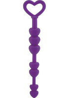 Анальные бусы в форме сердечек Lia Love Beads Silicone цвет фиолетовый (11844017000000000) - изображение 1