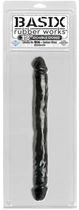 Двухсторонний фаллоимитатор Pipedream Basix Rubber Works - 12 Double Dong цвет черный (08801005000000000) - изображение 2