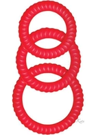 Комплект эрекционных колец из силикона Ram Ultra Cocksweller Silicone Cock Rings цвет красный (11848015000000000) - изображение 1