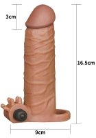 Насадка на пеніс з вібрацією Pleasure X-Tender Series Perfect for 5-6.5 inches Erect Penis колір коричневий (18915014000000000) - зображення 6
