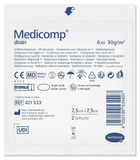 Салфетки из нетканого материала с надрезом Medicomp drain 7,5см x 7,5см 2шт - изображение 3