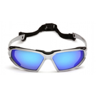 Очки защитные с уплотнителем Pyramex HIGHLANDER Silver Anti-Fog, синие зеркальные - изображение 2