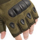 Перчатки без пальцев штурмовые тактические мужские (AC-7311-Green-L) - изображение 3