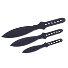 Набір ножів метальних 3шт. (довжина: 160, 210, 265мм), чорний - зображення 1