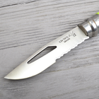 Нож складной Opinel №8 Outdoor полусеррейтор (длина: 190мм, лезвие: 85мм), зеленый/коричневый - изображение 3