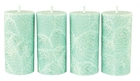Набор свечей из пальмового воска CandlesBio Palm wax 5,5х11 см 4 штуки Изумруд (WP 04 - 55/110) - изображение 1