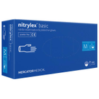 Перчатки нитриловые MERCATOR Nitrylex Basic BLUE неопудренные, размер M, 100 шт - изображение 1