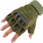 Чоловічі рукавички тактичні Oakley безпалі зелені розмір М коло долоні 19-21 см (EI-711-V) - зображення 4