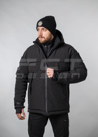 Куртка тактическая FCTdesign зимняя Патрол Софтшелл 48-50 черная - изображение 4
