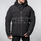 Куртка тактическая FCTdesign зимняя Патрол Софтшелл 60-62 черная - изображение 3