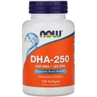 Жирные кислоты NOW DHA 250 Foods 120 капсул