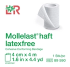 Бинт самофіксуючий Mollelast® haft latex free 4 см х 4 м - зображення 4