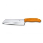 Кухонный нож Victorinox SwissClassic сантоку 17 см, ребристое лезвие, оранжевый (6.8526.17L9B)