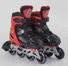 Роликовые коньки Best Roller (30-33) PVC колёса, свет на переднем колесе, в сумке Black/Red (98860)