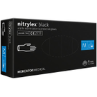 Рукавички нітрилові Mercator Nitrylex BLACK неопудрені, розмір M, 100 шт - зображення 1