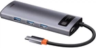 USB-хаб Baseus Metal Gleam Series 5-in-1 Type-C Gray (CAHUB-CX0G)