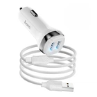 Зарядне автомобільне HOCO Z40 (2USB/2.4A) Type-C Білий