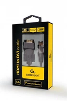 Кабель Cablexpert HDMI - DVI (M/M), двоспрямований, 18 + 1 pin, 1.8 м, Black (CC-HDMI-DVI-4K-6)